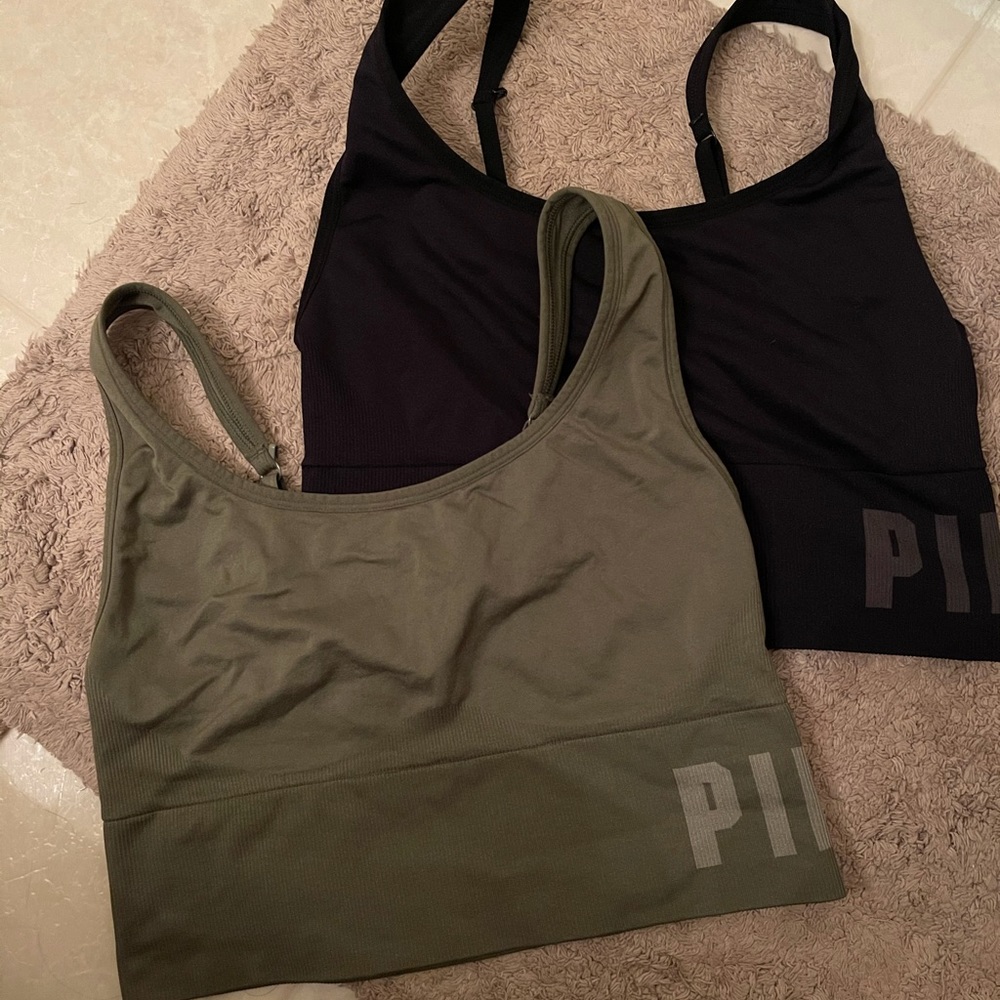 Pink sports bra